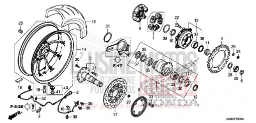 ROUE ARRIERE VFR800FH de 2017